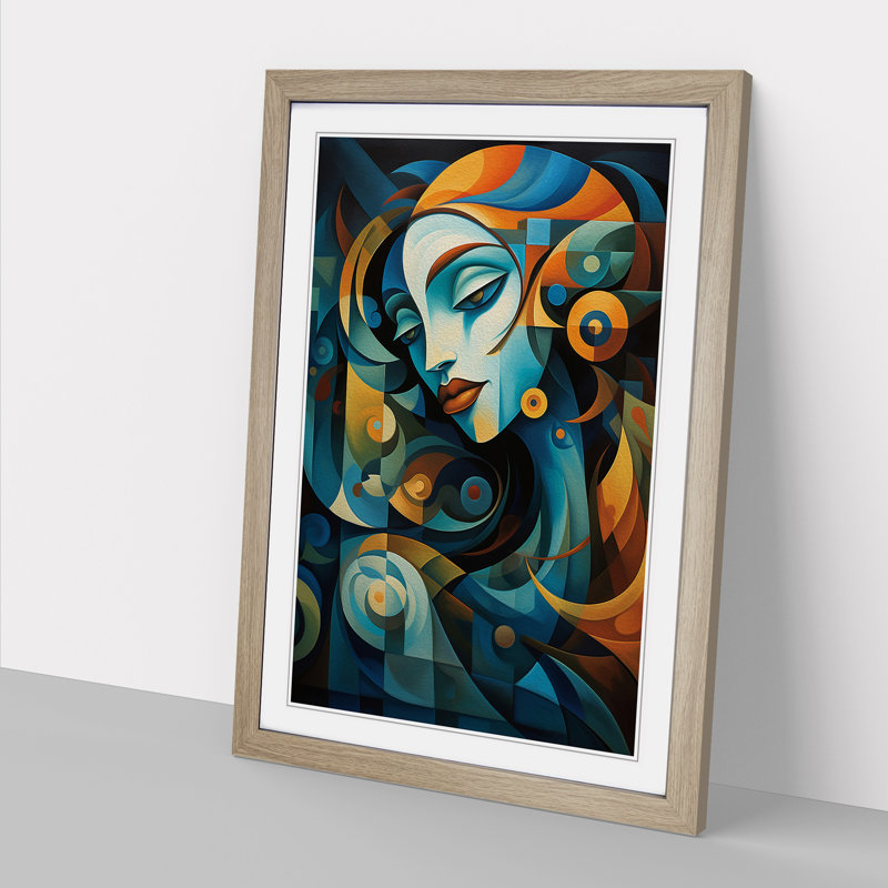 Single Picture Frame Wall Art, 64cm H x 46cm W, Oak Framed