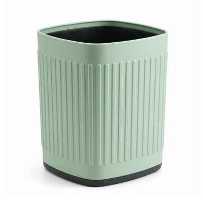Metal Smal Bathroom Trash Can, 1.8 G/ 7 L, Waste Basket, Green | Metal Construction, Non-Slip Base, Waterproof, Sturdy and Drop-resistant, Open-Top, for Bedroom, Living Room, Office, Bathroo