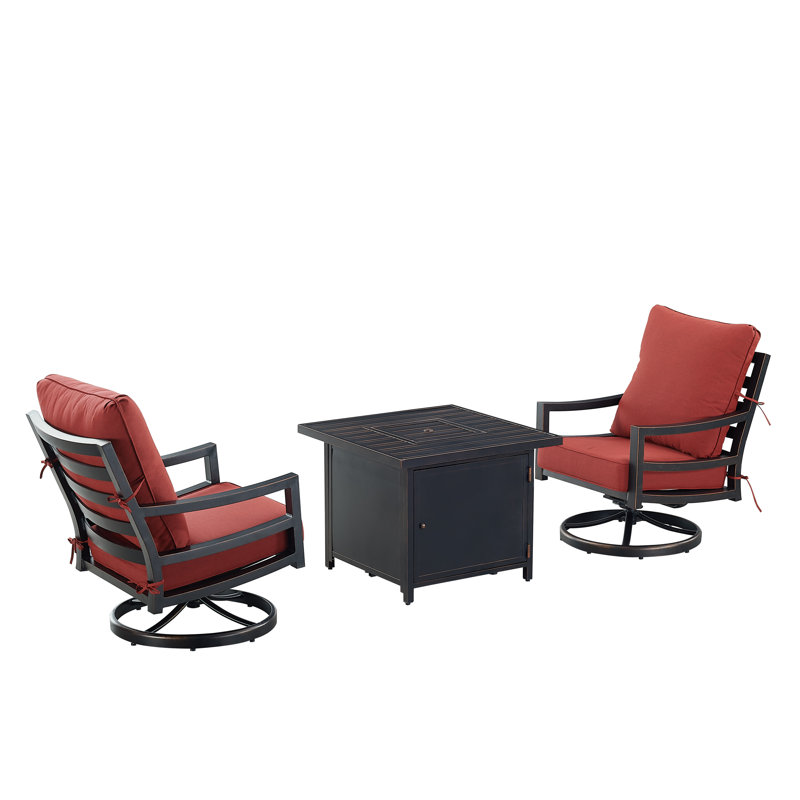 Yamilee 2 - Person Patio Conversation Set with Cushions, Red