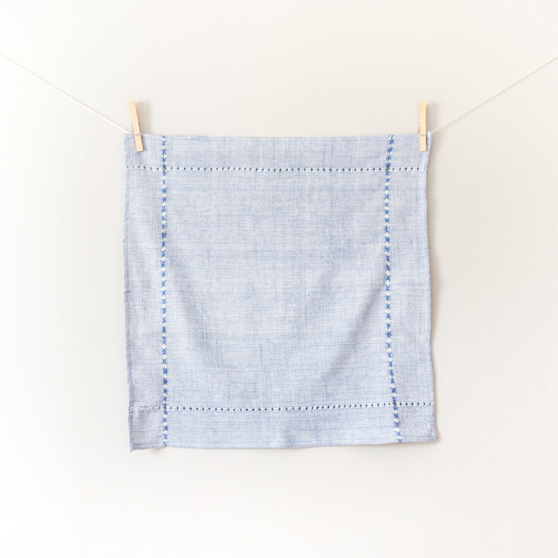 Ensemble de 4 serviettes en coton, Bleu