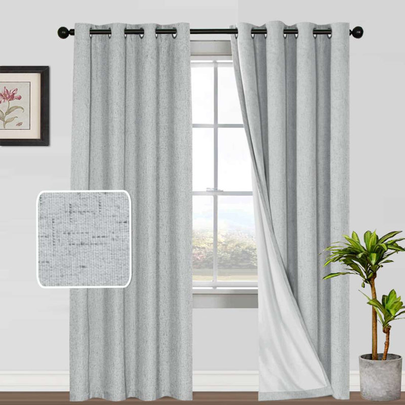 Paire de rideaux occultant 100% Dawain, L 52 po x L 96 po, Gris glacé