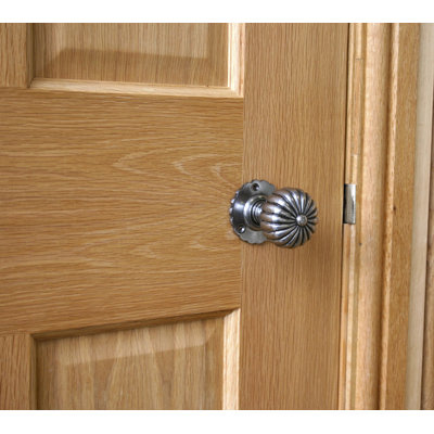 Natural Smooth Flower Mortice Knob Set