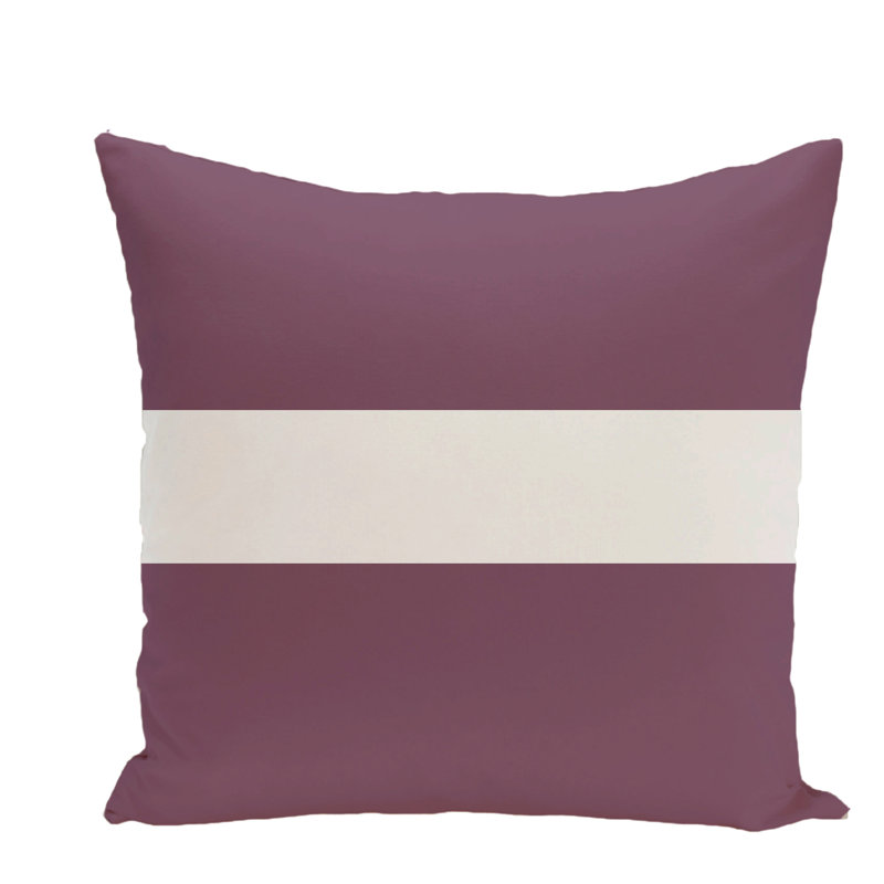 Striped Reversible Throw Pillow, 26" H x 26" W x 1" D, Plum