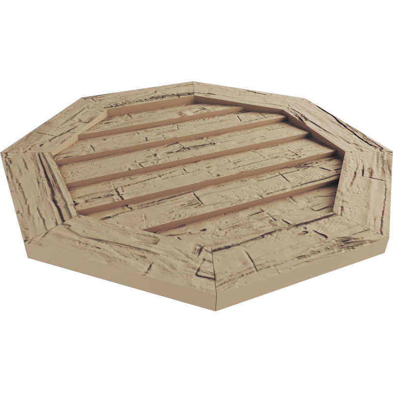 Évent octogonal Timberthane, Taillé à la main, H 18 po x l 18 po x P 1 po