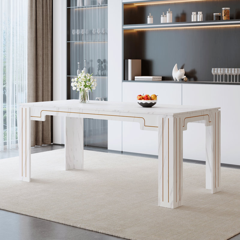 Spacious Mdf Marble Dining Tables (table Only, No Chairs, Complete With Top And Legs) Modern Home Kitchen