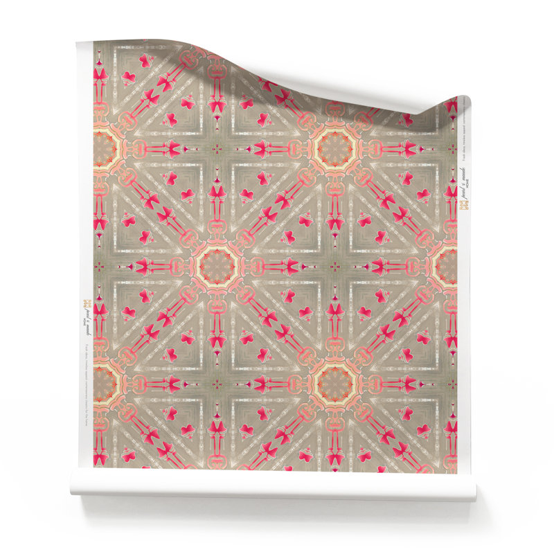 Beaufort | Papier peint Starburst Medallion , Brun / beige / jaune / rose / brun clair