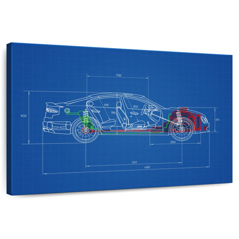 Laelle New Car Model Blueprint, 32" H x 48" W