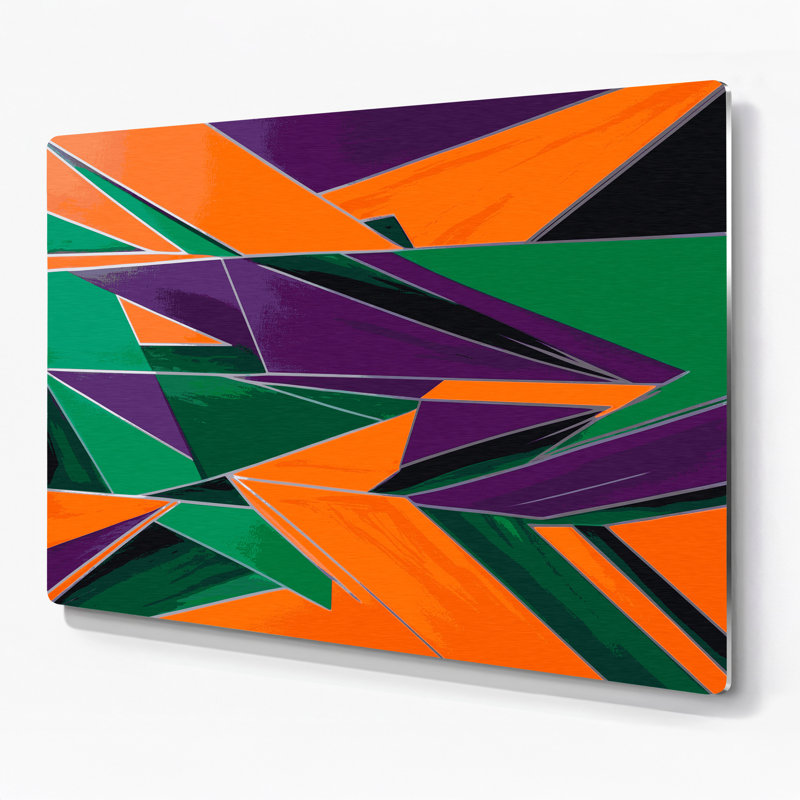 Hard Edge 74, art mural en métal mauve, H 11 po x l 14 po