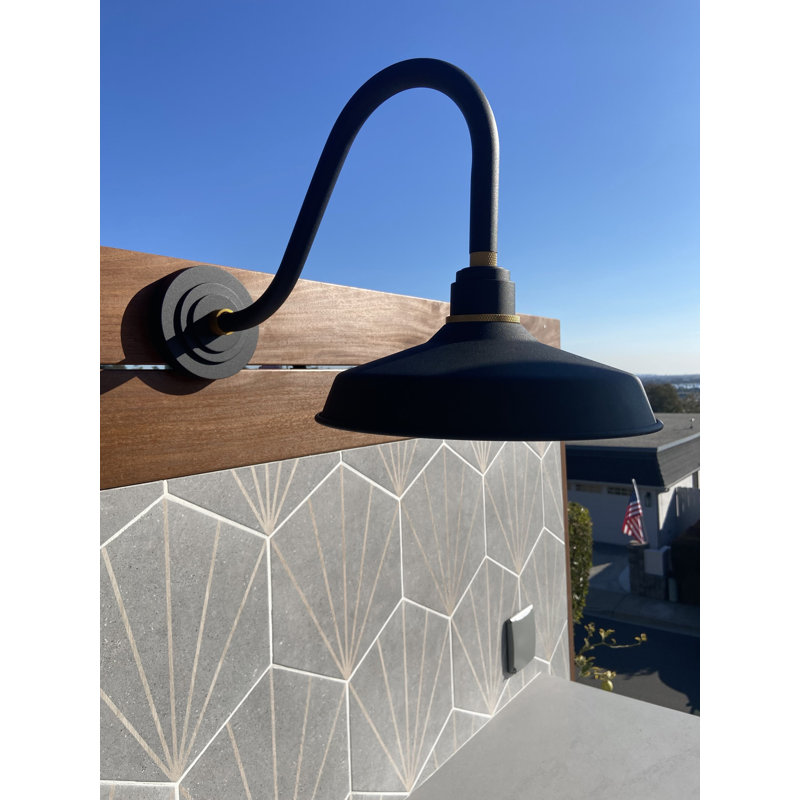 Foundry Wall Mount Outdoor Barn Light, Textured Black, 13.75" H x 12" W x 24" D
