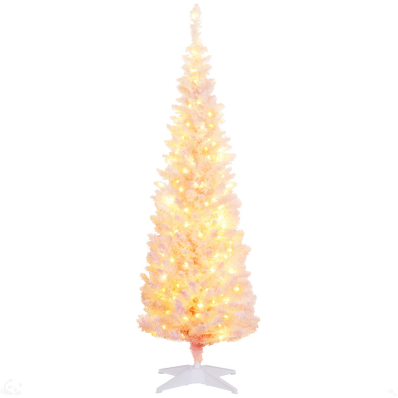 Pre-Lit Slim Noble Fir Artificial Christmas Tree With LED Lights And Tips