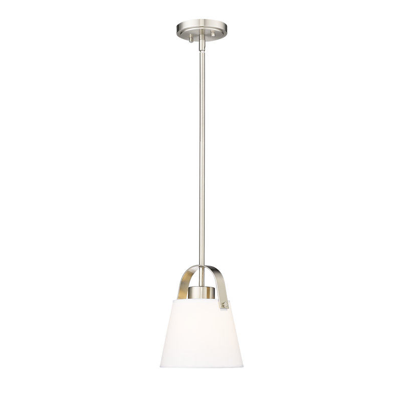 Luminaire suspendu 1 lumière Lupi, Nickel brossé, H 90,5 po x l 8 po x P 8 po