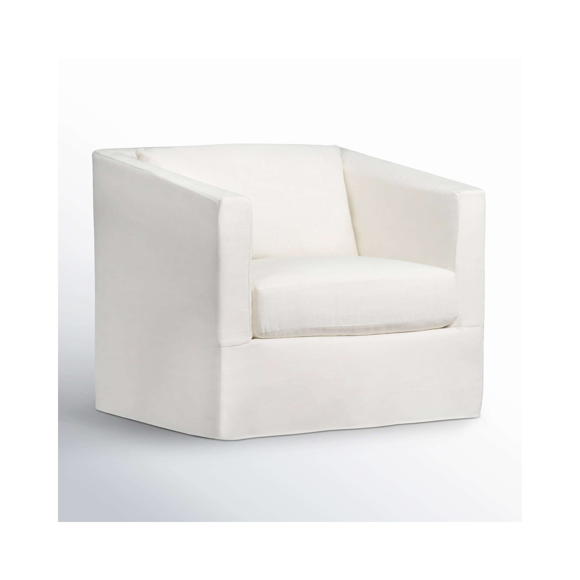 Emilie Slipcovered Chair And A Half, Oak, Nomad Snow Crypton® Chenille