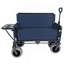 Chariot pliant 3-en-1 avec banquette et plateau de table pliable monté à l'arrière - capacité de 500 lb, pneus de plage 9 po x 4 po pour le camping, la plage, bleu foncé-118414695