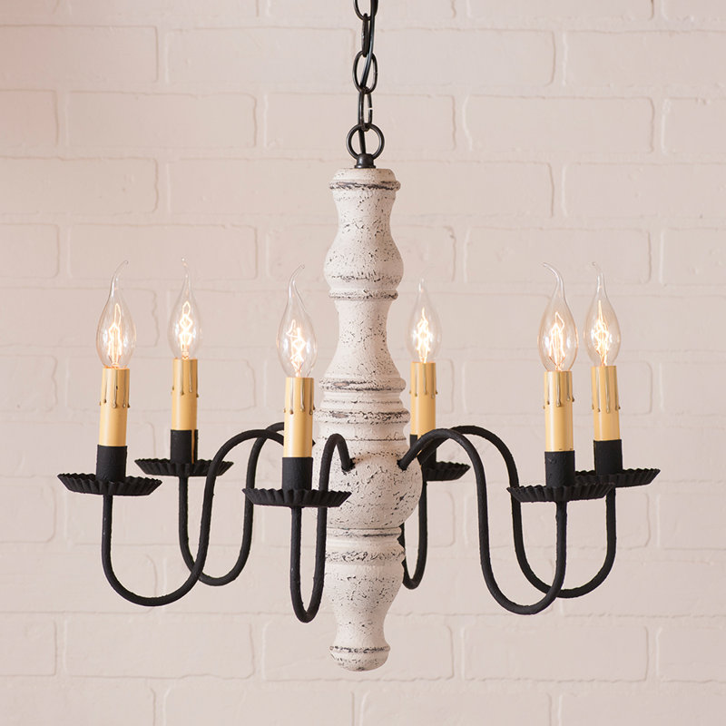 Samuelson 6 - Light Dimmable Classic / Traditional Chandelier, Americana White