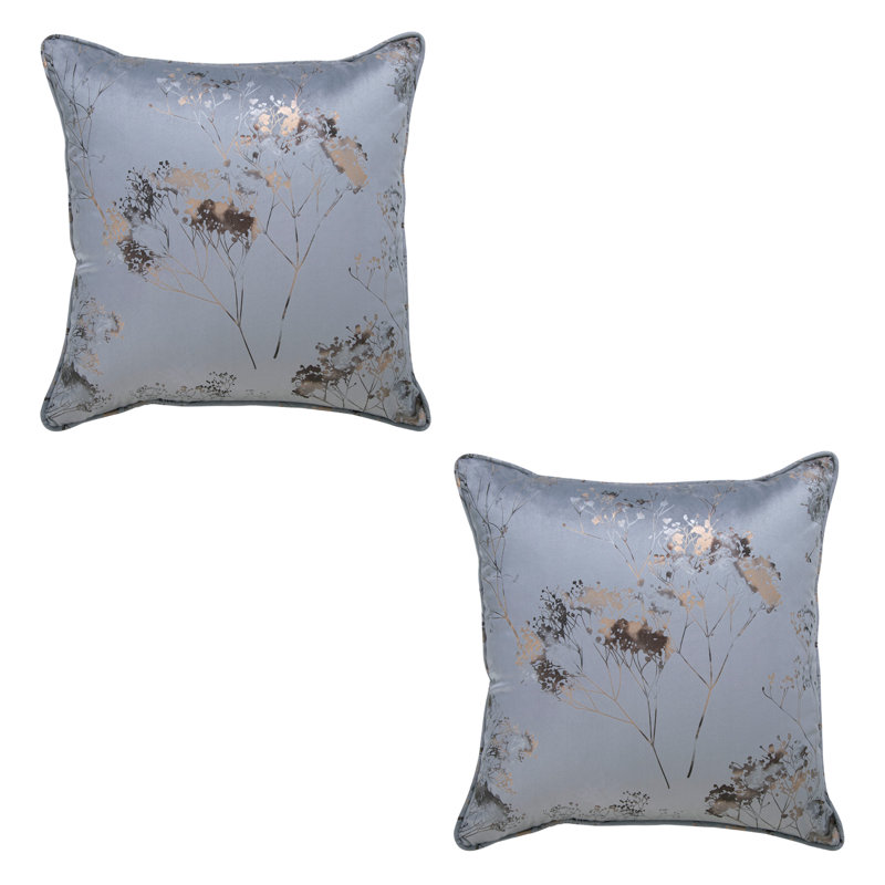Soumya Floral Square Cushion, Grey 