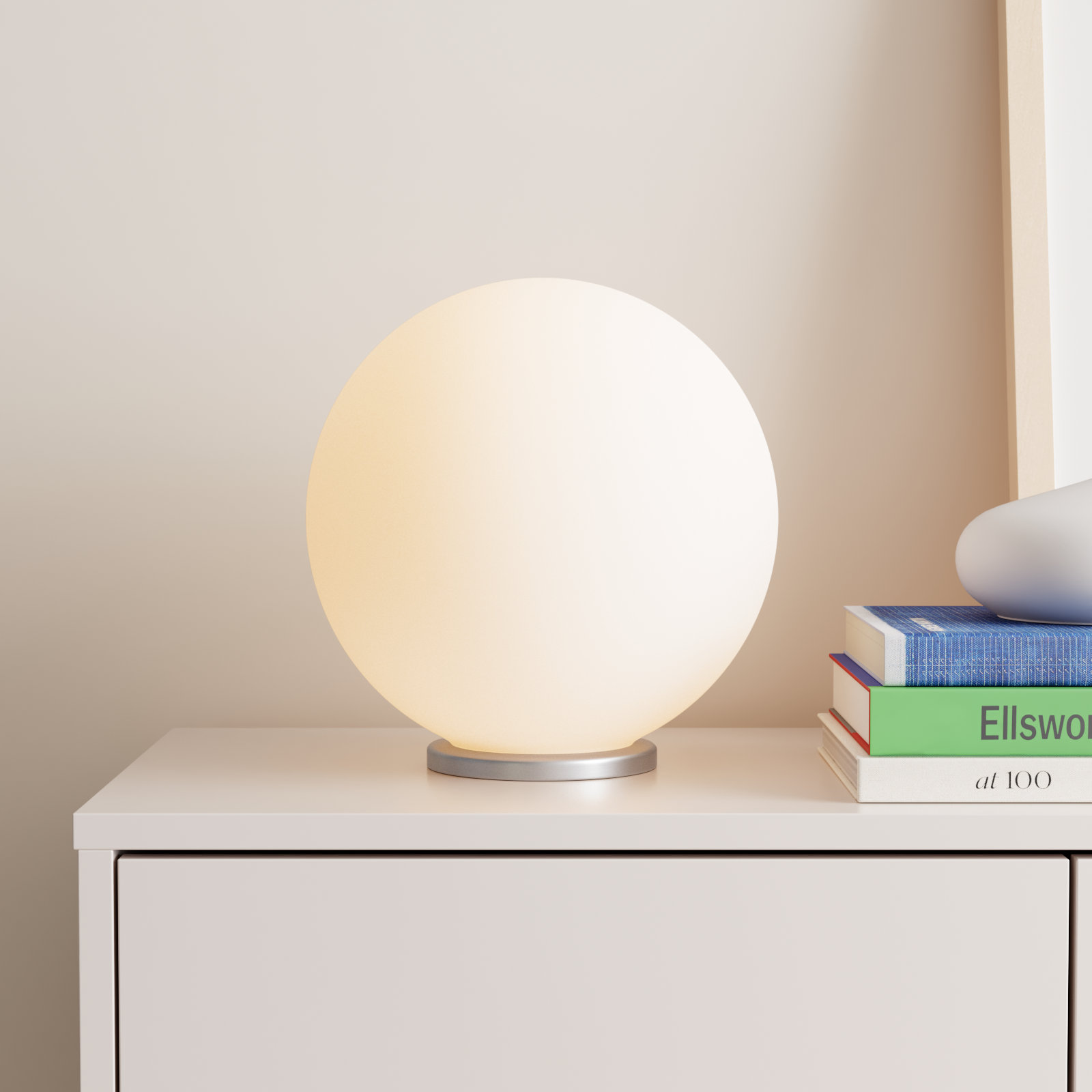 Mia Globe Lamp, 12.25" H x 11.75" W x 11.75" D, Silver