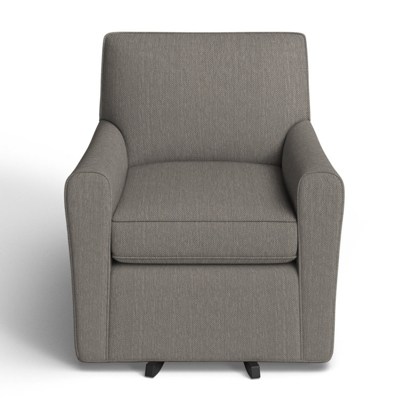 Mikeno Upholstered Swivel Armchair, Peyton Gray Performance Twill