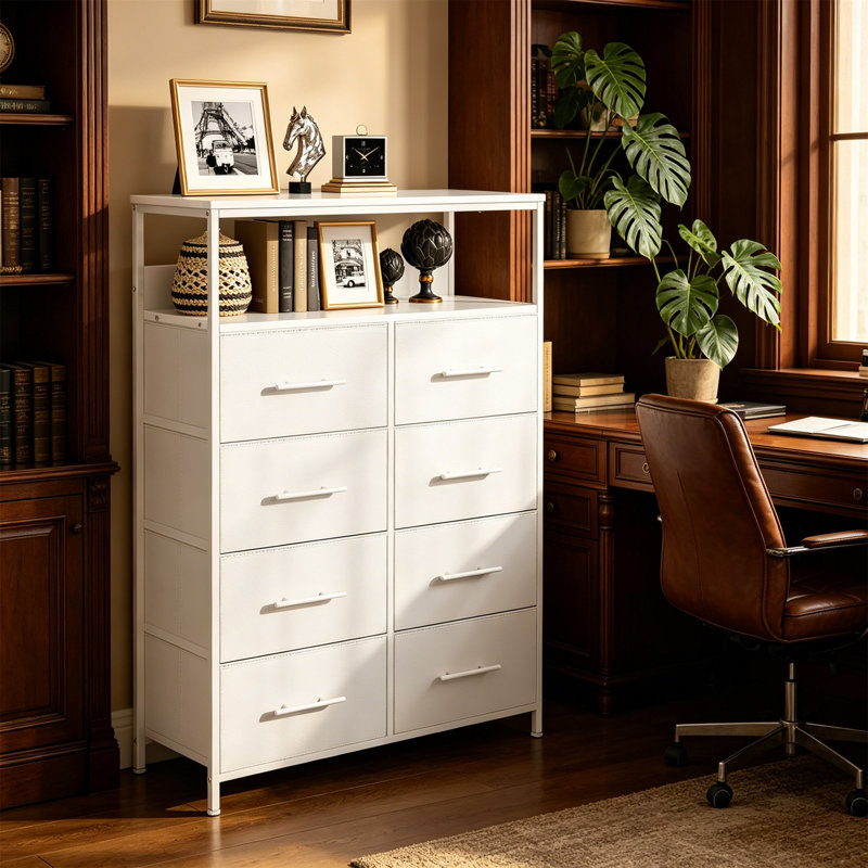 Metal Rectangle Accent Cabinet, White