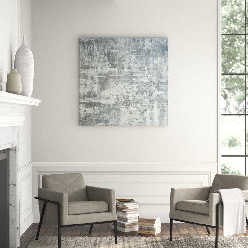 White Rain - Artist Enhanced Canvas Print, 20" H x 20" W x 1.75" D, White Framed Canvas