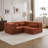 Compression Mahjong Sofa,Convertible Floor Sofa Bed,DIY Boneless Modular Sectional Sofa,No Assembly Required,Circle Fleece Fabric,Oversized 3 Seater With 3 Pillows,Orange-801647757