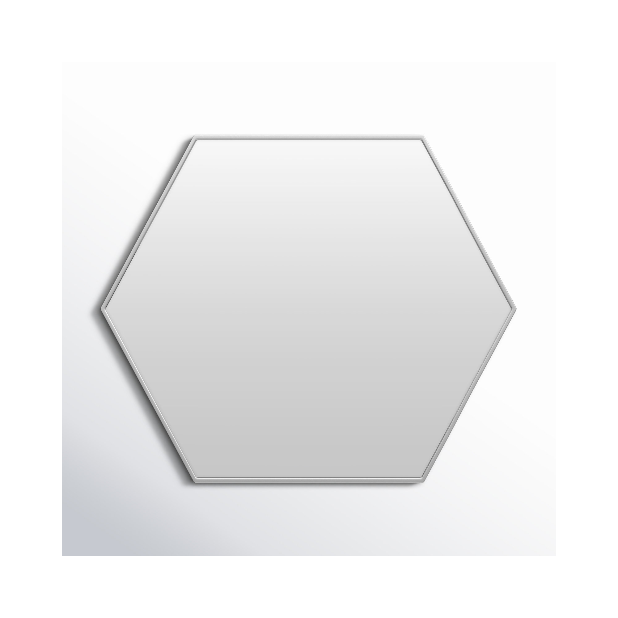Sabine Metal Hexagon Wall Mirror, Silver, 40" H x 30" W