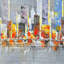 «Color Splash Cityscape», reproduction matte encadrée contemporaine-706171464