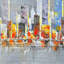 Paysage urbain éclaboussé de couleur | Reproduction encadrée matte pour la décoration intérieure