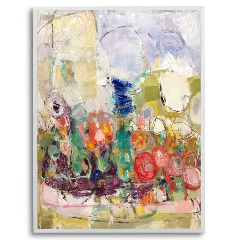 Happy Day Print by Elizabeth Chapman, White Floater Framed Canvas, 26" H x 20" W, No Mat