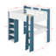 Lit mezzanine double avec tablettes de rangement, portemanteaux, bureau-68308419