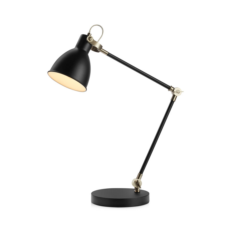 Pares Metal Desk Lamp, Black/Steel