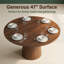 Table de salle à manger ronde de 47 pouces pour 4 personnes, table de cuisine circulaire avec base en bois, tables de salle à manger de style campagne moderne-272568239