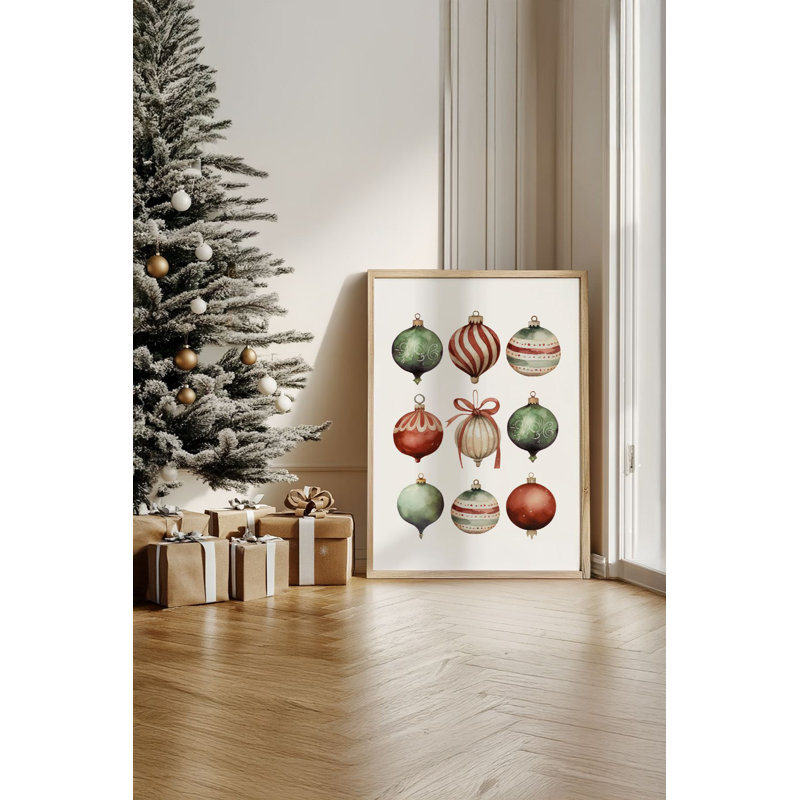 «Festive Christmas», peinture encadrée décorative de 13,0 po x 19,0 po | Cadre 100% bois massif (épaisseur: 0,8 pouce), œuvre d'art 100% MDF | Impression numérique pour des couleurs vives, décoration murale parfaite pour la maison et le bureau