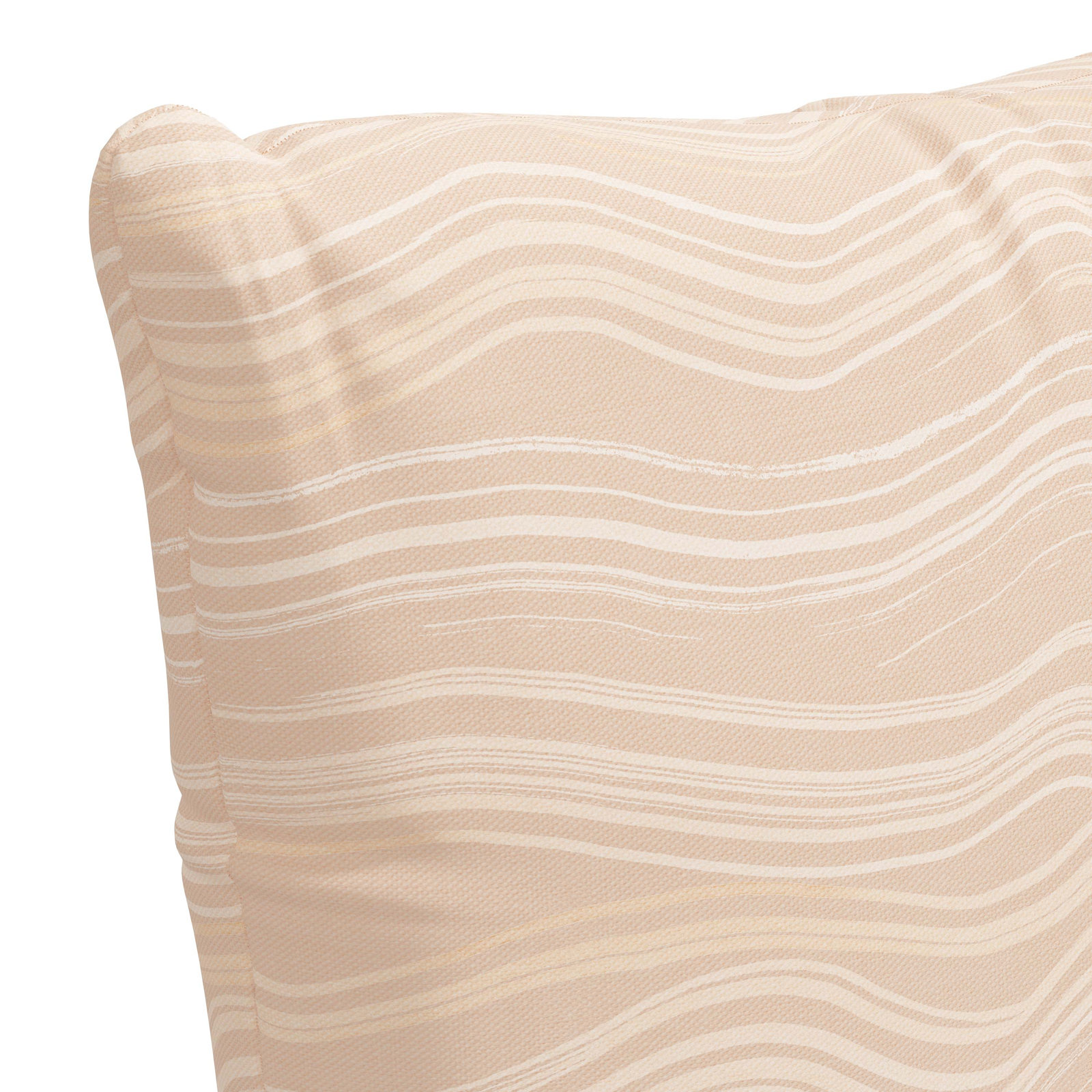 Claira Cotton Throw Pillow, Polyester/Polyfill, Make Waves Buff, 22" H x 22" W
