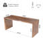 Bureau de direction en bois massif de 175 cm de long, grand bureau pour bureau à domicile