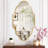 Oval Wall Mirror with Aluminum Frame, HD Tempered Glass, Mosaic Accent, Vertical/Horizontal Hanging, Shatter-Resistant for Bathroom Vanity, Living Room & Entryway-1174576385-1174576384