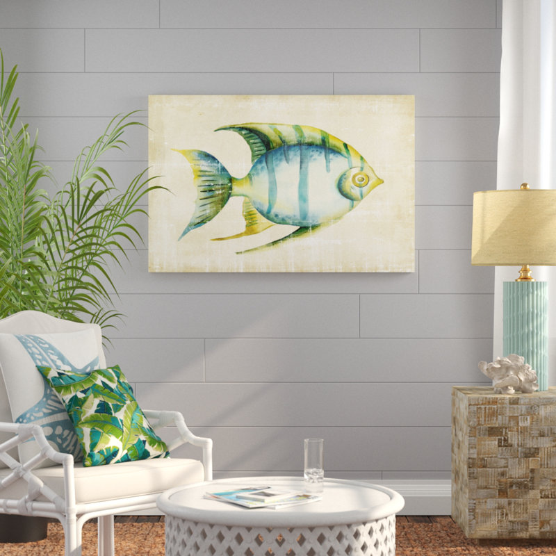 Aquarium Fish I by Chariklia Zarris - Painting Print, 81cm H x 122cm W, Black Floater Framed