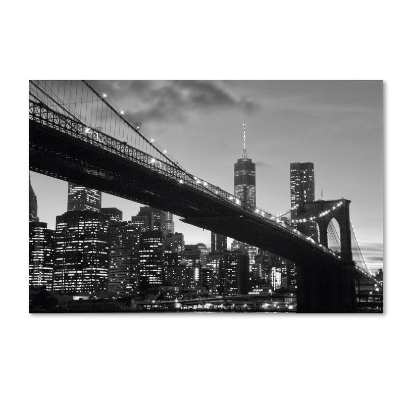 Briarden 'Brooklyn Bridge 5' Photographic Print on Wrapped Canvas, 16" H x 24" W x 2" D