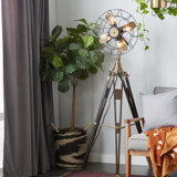 Lampe sur pied brune Simmerman