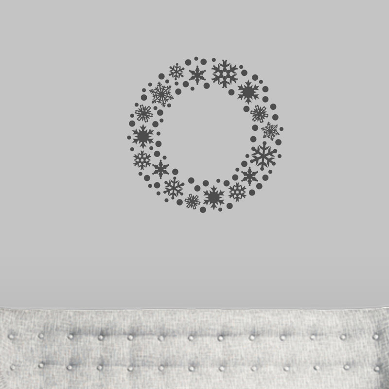 Décalcomanie murale couronne flocon de neige, Gris foncé