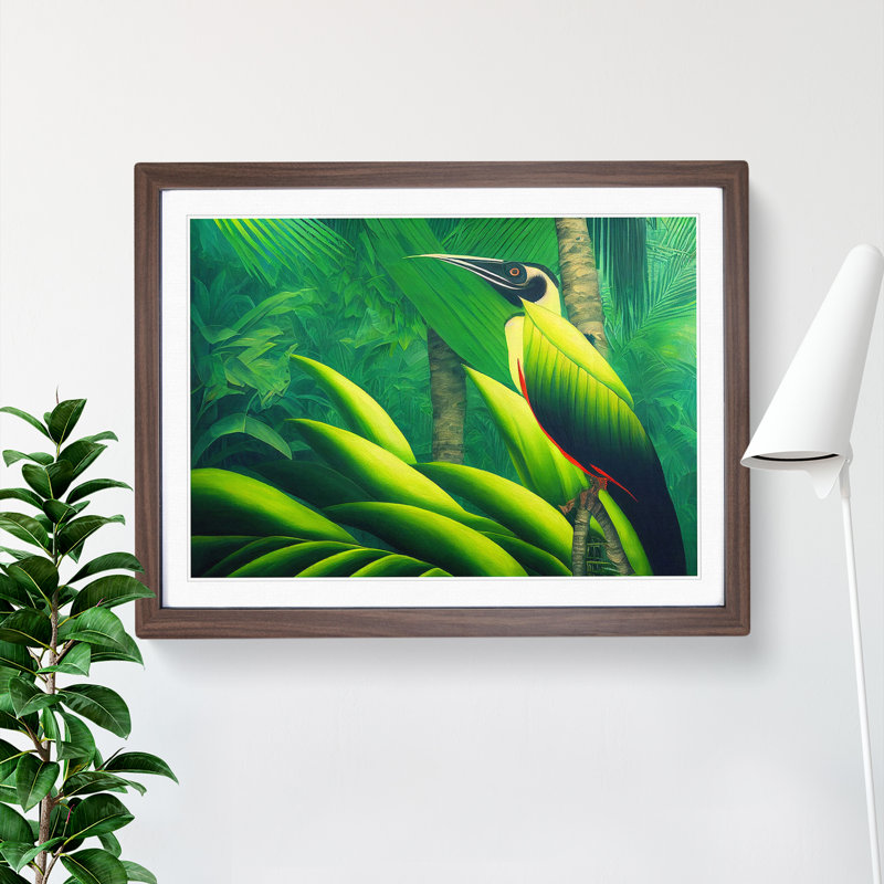 Gorgeous Bird - Single Picture Frame Print, 46cm H x 64cm W x 2cm D, Walnut Framed