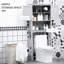 Armoire de rangement pour salle de bain à double porte - au-dessus de la toilette avec tablette réglable et fente ouverte moderne en gris, portes, option intérieure