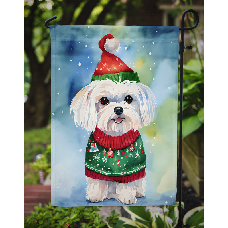 Drapeau de Noël maltais, H 15,5 po x l 11,25 po