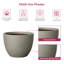 Pot à fleurs rond en béton gris 17 po (intérieur amélioré) avec trous de drainage-641955531-641955534