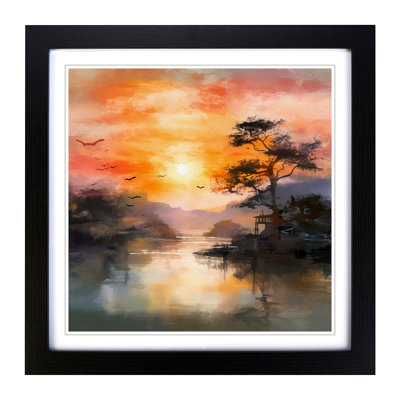 Japanese Sunset Impressionism No.2 - Framed Print