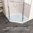 36" × 36" Neo-Angle Acrylic Corner Shower Base with Pre-Installed Drain, Single Threshold, 2-Sided Flange, Indoor Residential & Commercial Use
