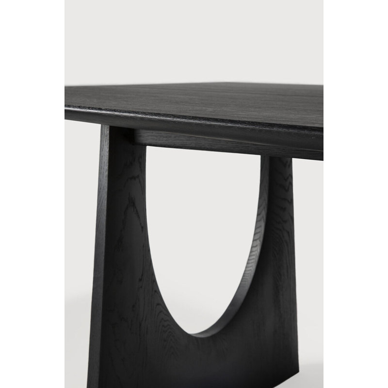 Solid Oak Dining Table, 39.38" W x 98.43" L, Black