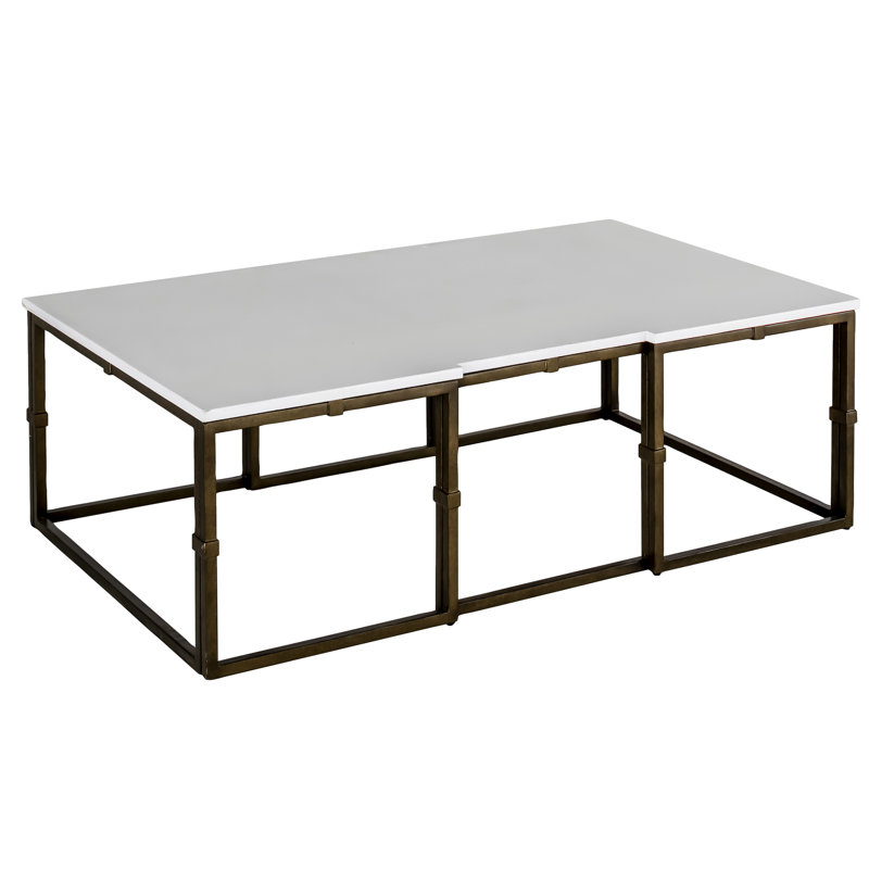 Stevens Frame Coffee Table, Antique Textured Gold