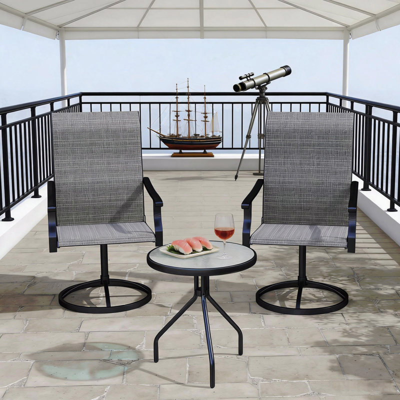 Outdoor Gray Chairs,Swivel Chairs Set Of 2, Gray