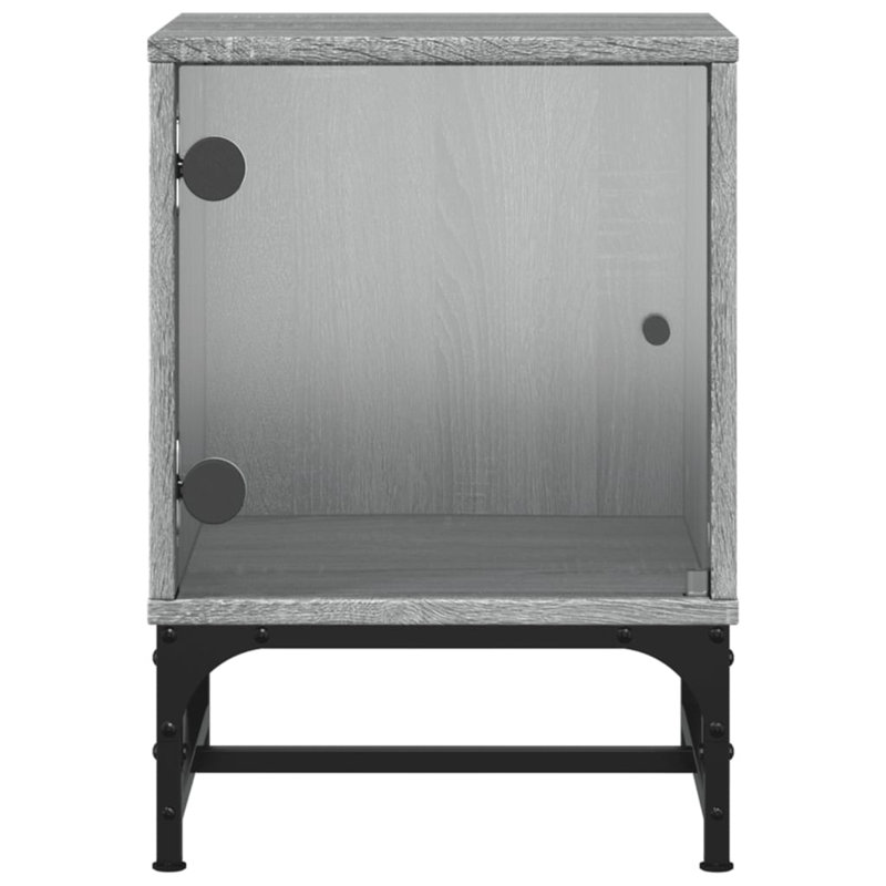 Genagra 35cm W Steel Bedside Table, Individual, Grey Sonoma