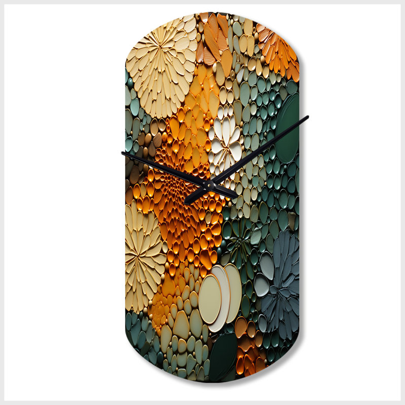 Hardedge Art Earthy Euphony VI - Horloge murale cylindrique moderne en métal, sans horloge murale, Petit